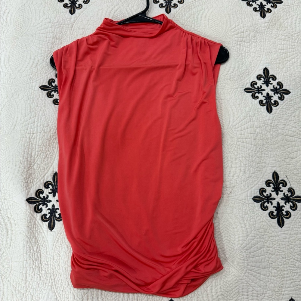 Elegant Red Sleeveless Blouse